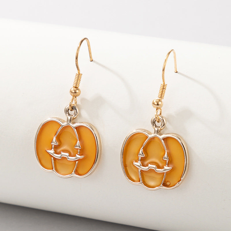 Funny Pumpkin Ghost Earrings