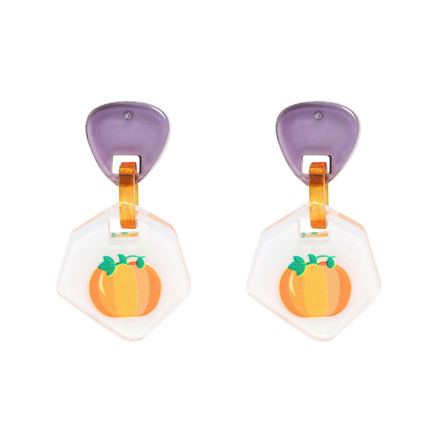 Acrylic Pumpkin Halloween Earrings