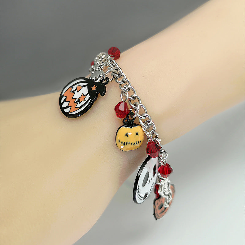 Pumpkin Skull Halloween Bracelet