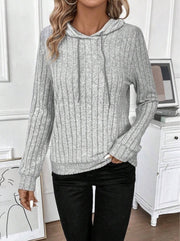 Ribbed Stripe Hoodie Sweater