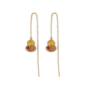 Amber Tassel Drop Earrings