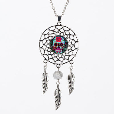 Sugar Skull Dreamcatcher Necklace