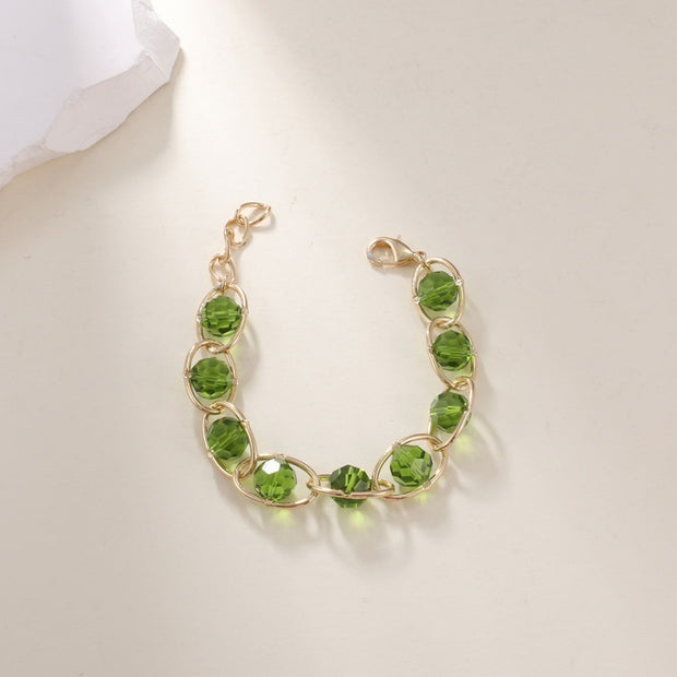 Natural Crystal Bead Bracelet