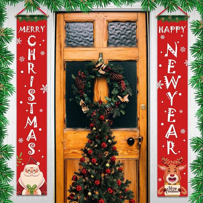 Christmas Curtain Banner Set