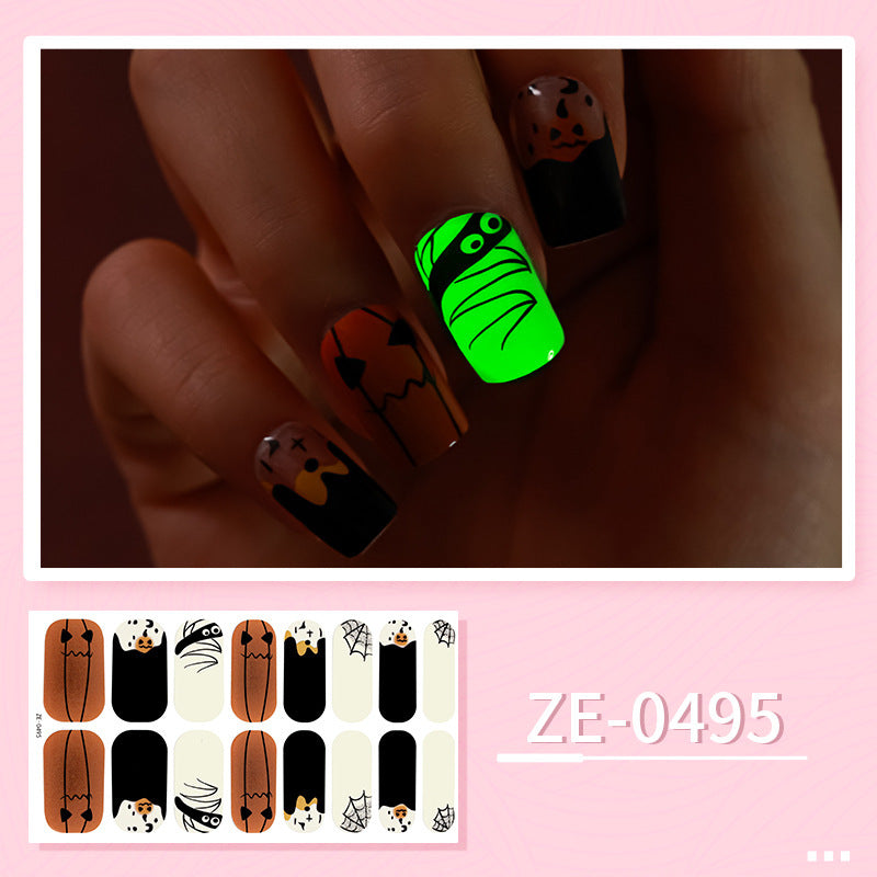Luminous Halloween Series Christmas Nail Stickers