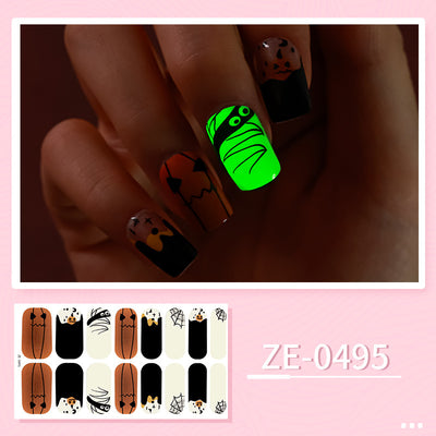 Luminous Halloween Series Christmas Nail Stickers