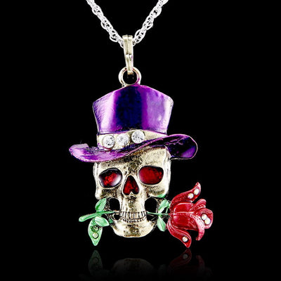 Retro Skull Charm Necklace