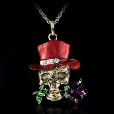 Retro Skull Charm Necklace