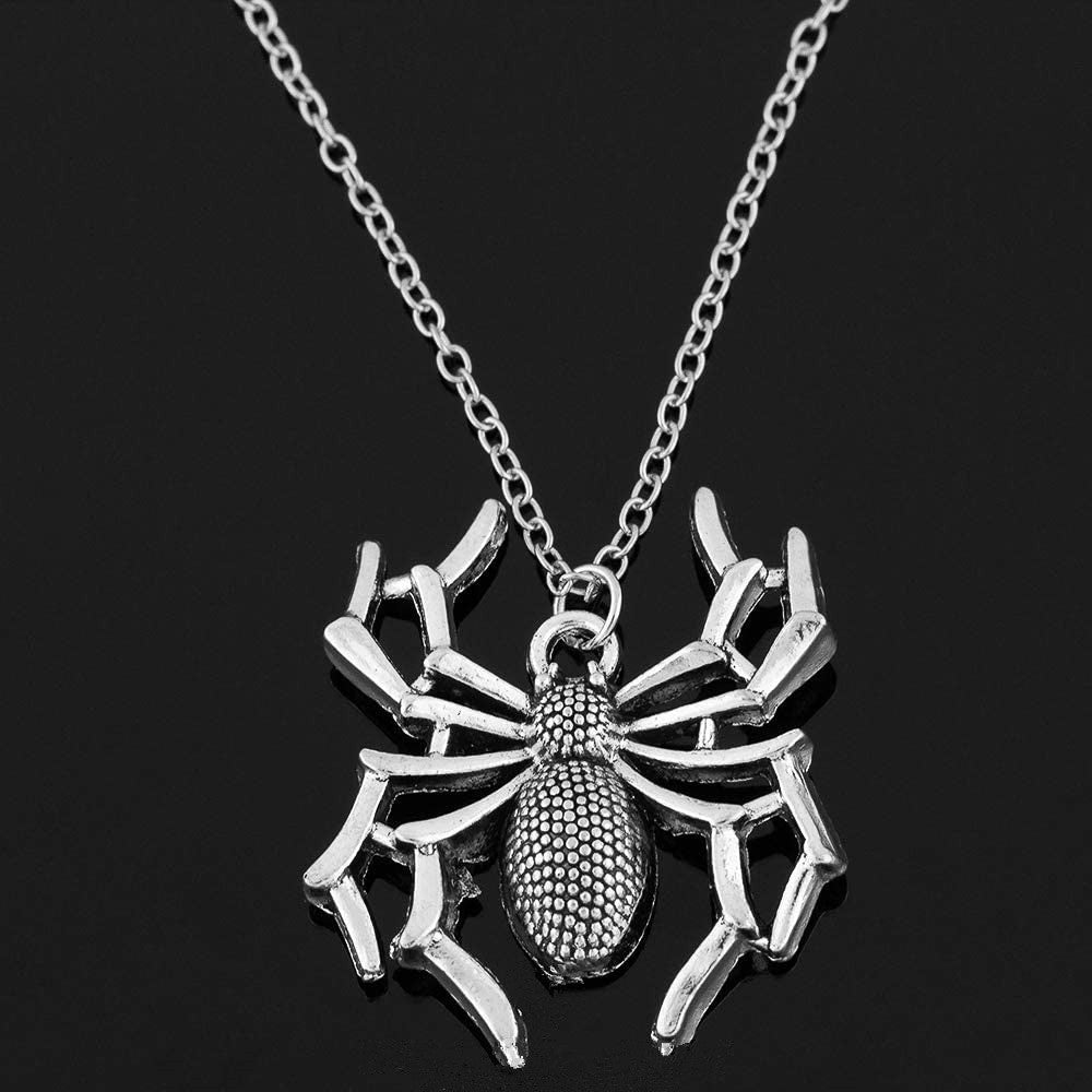 Silver Spider Cross Necklace