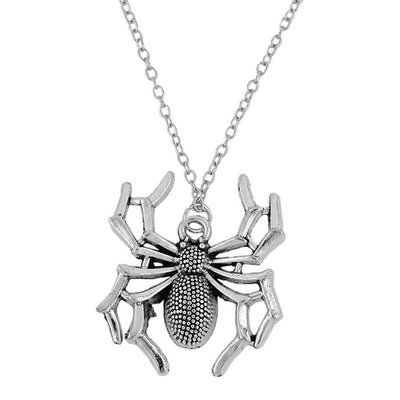 Silver Spider Cross Necklace