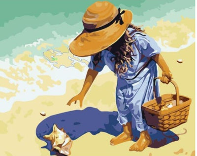 Child On A Beach - Diy Painting By Numbers Kits