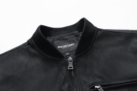 Suede Stand Collar Jacket