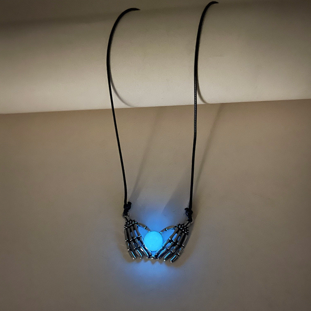 Glowing Skull Heart Necklace