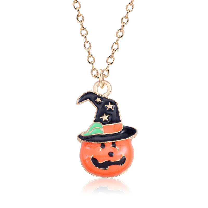 Pumpkin Cat Halloween Necklace