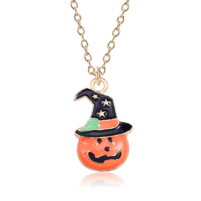 Pumpkin Cat Halloween Necklace