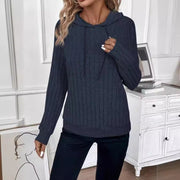 Ribbed Stripe Hoodie Sweater