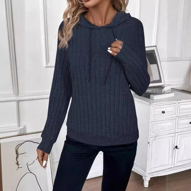 Ribbed Stripe Hoodie Sweater
