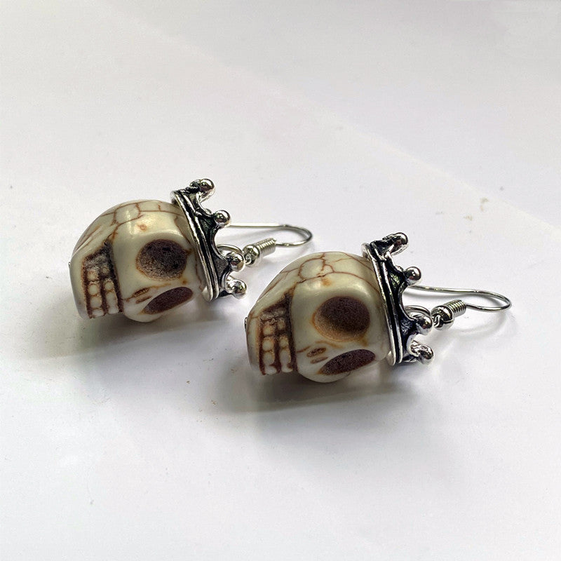 Gothic Skull Crown Earrings
