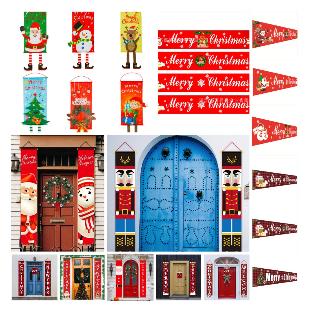 Christmas Curtain Banner Set