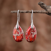 Red Stone Drop Earrings