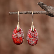 Red Stone Drop Earrings