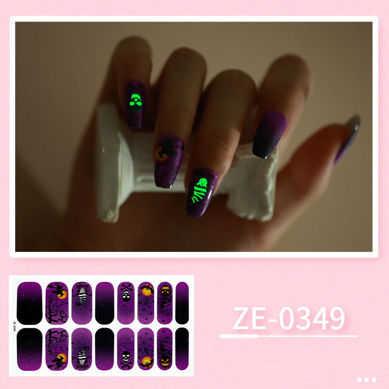 Luminous Halloween Series Christmas Nail Stickers