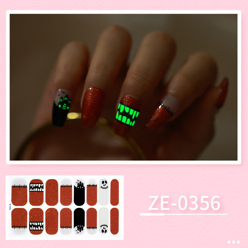 Luminous Halloween Series Christmas Nail Stickers