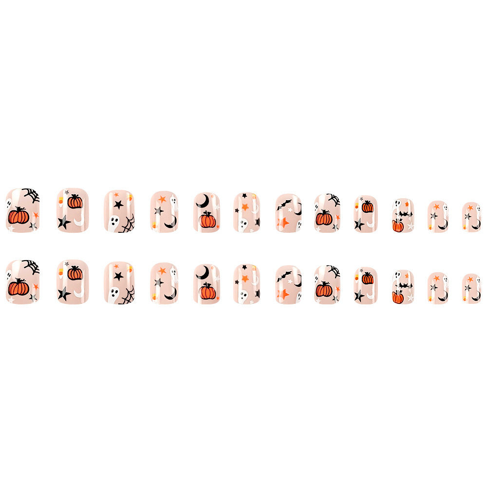 Halloween Pumpkin Cartoon Fake Nail Patch