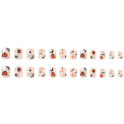 Halloween Pumpkin Cartoon Fake Nail Patch