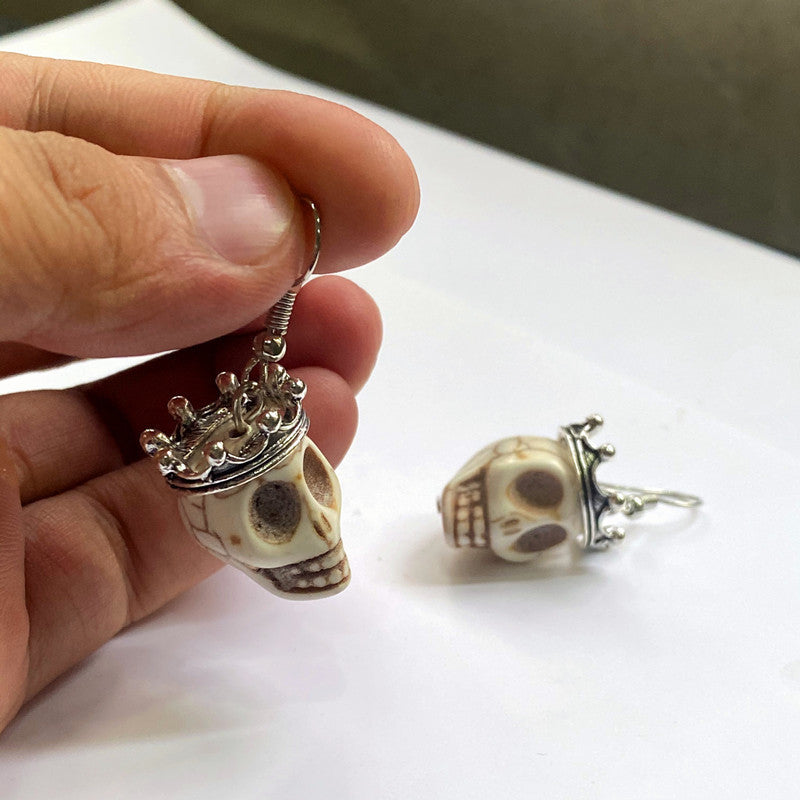 Gothic Skull Crown Earrings