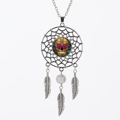 Sugar Skull Dreamcatcher Necklace