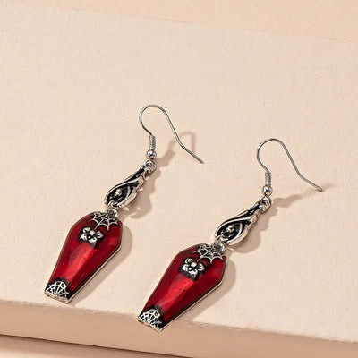 Red Bat & Spider Earrings