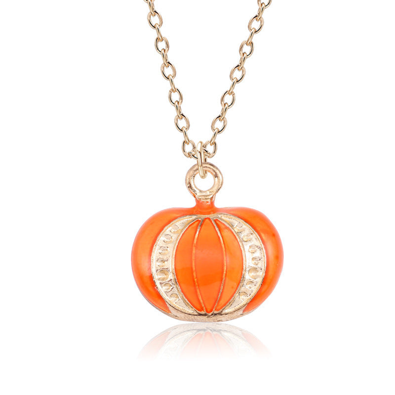Pumpkin Cat Halloween Necklace