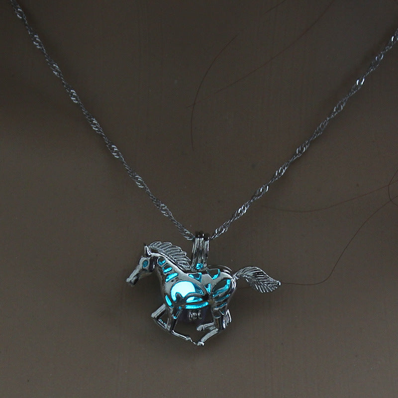 Luminous Horse Pendant Necklace