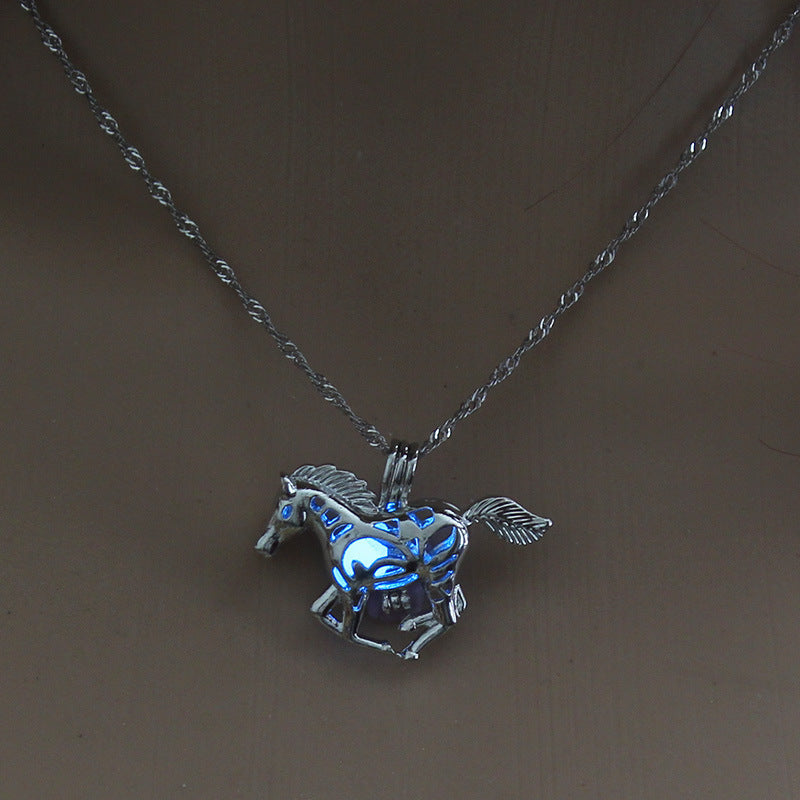 Luminous Horse Pendant Necklace