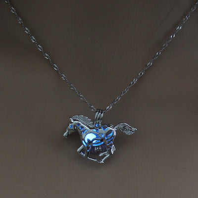 Luminous Horse Pendant Necklace