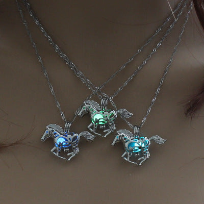 Luminous Horse Pendant Necklace