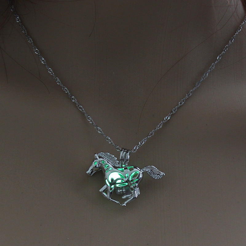 Luminous Horse Pendant Necklace