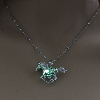 Luminous Horse Pendant Necklace