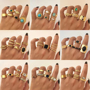 Emerald Stone Ring Set