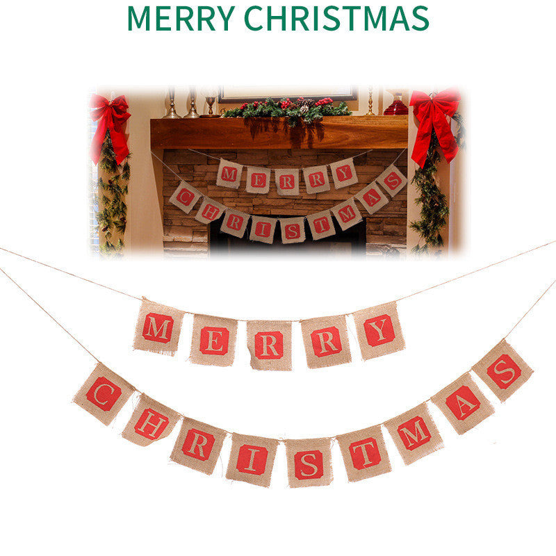 Merry Christmas Burlap Banner