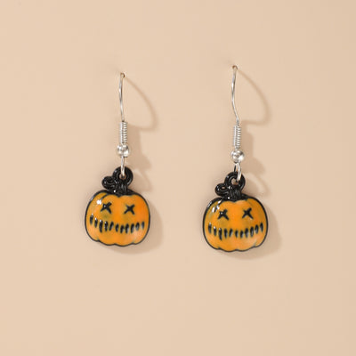 Funny Pumpkin Ghost Earrings