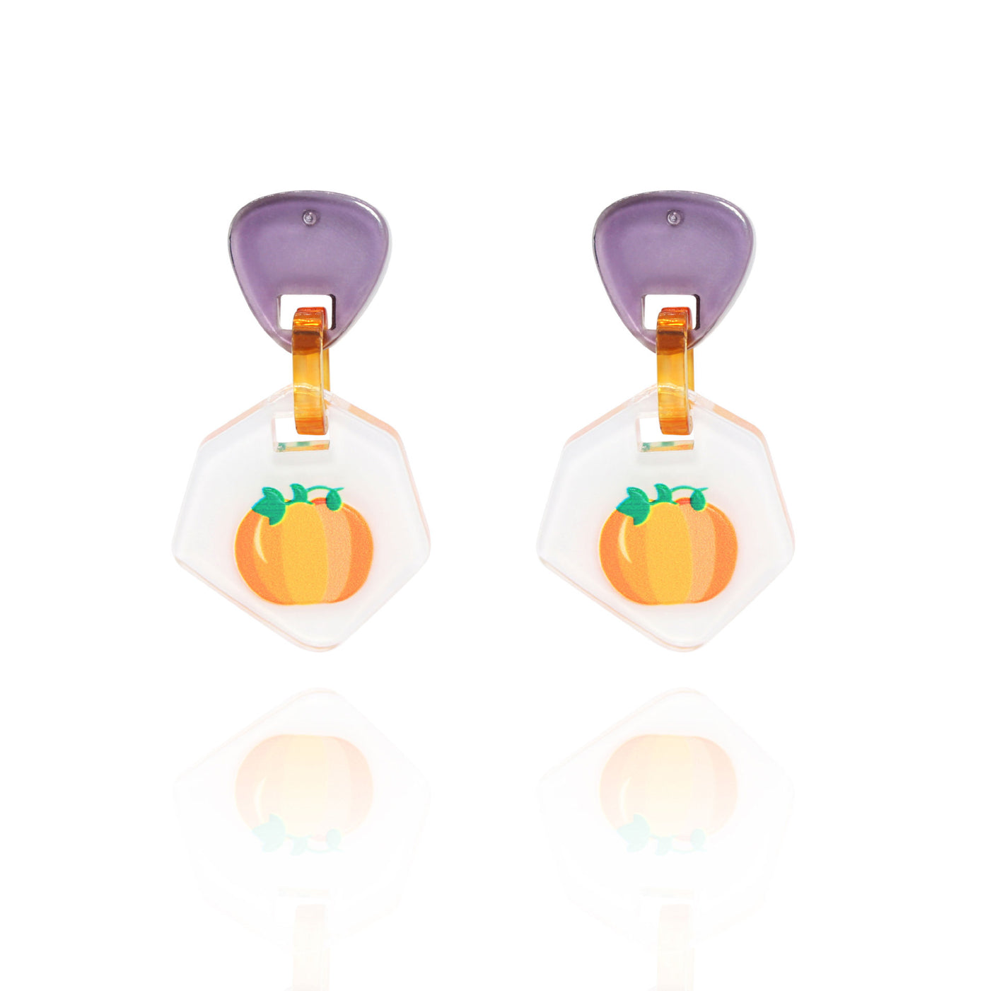 Acrylic Pumpkin Halloween Earrings