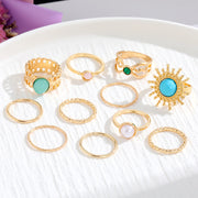 Emerald Stone Ring Set
