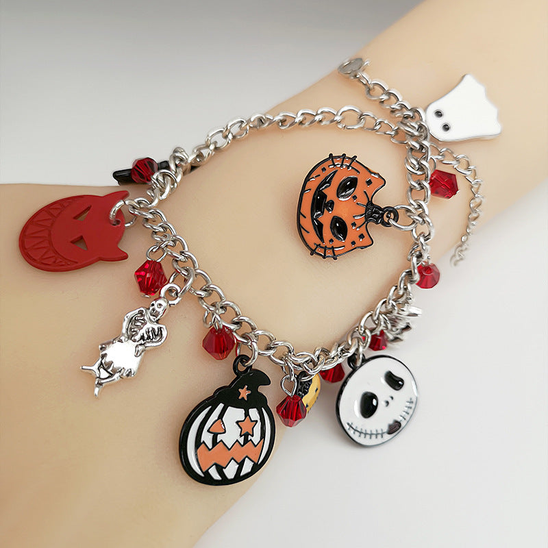 Pumpkin Skull Halloween Bracelet