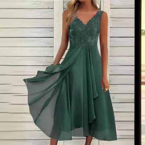 Lace Chiffon Hollow Dress