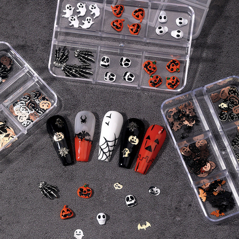 Halloween Alloy Skull Nail Ornament