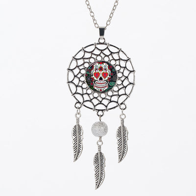 Sugar Skull Dreamcatcher Necklace