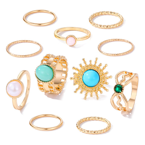 Emerald Stone Ring Set