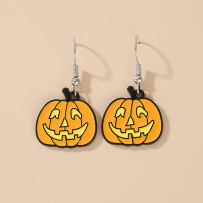 Funny Pumpkin Ghost Earrings
